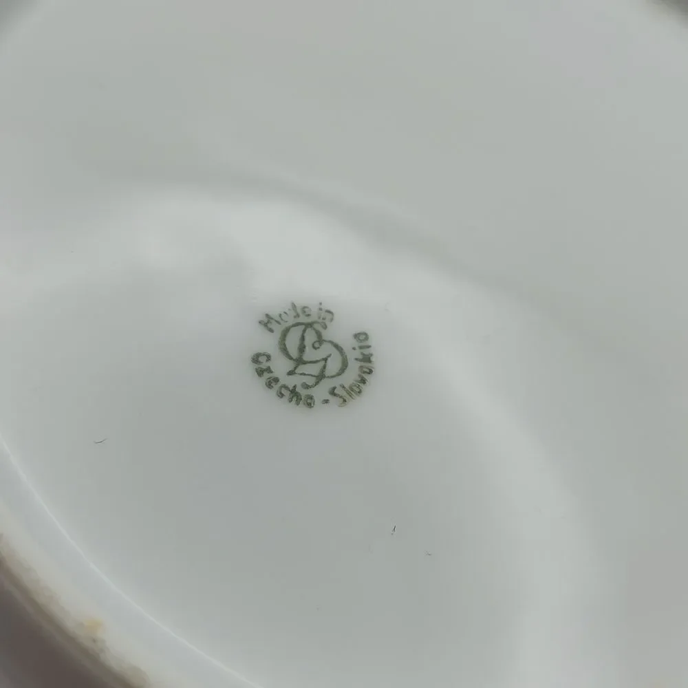 Vintage Gebruder Benedikt Floral Salad Plate Made in Czechoslovakia Rare